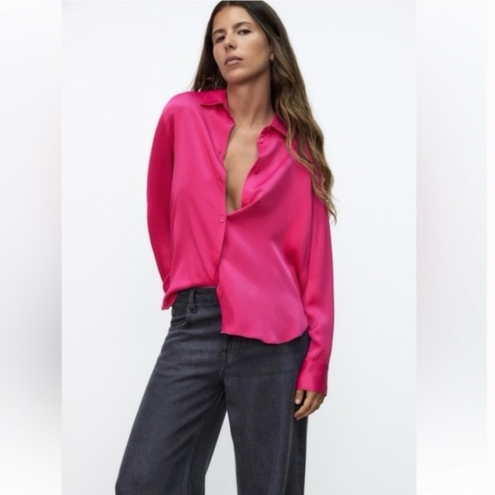 Zara Satin Pink Top